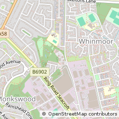 Map of Leeds, West Yorkshire