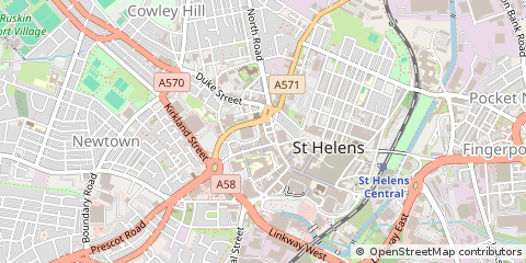 Map of ST Helens, Merseyside
