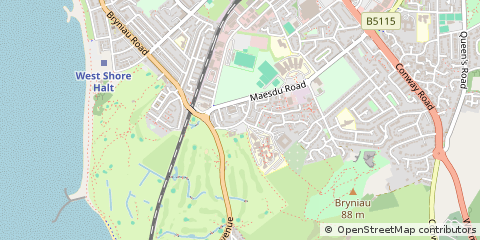 Map of Llandudno, Gwynedd