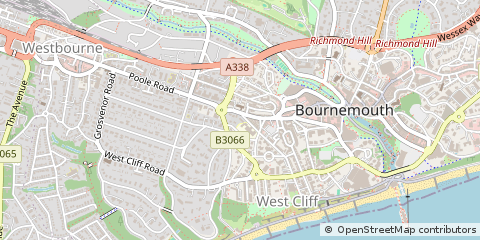 Map of Bournemouth, Dorset