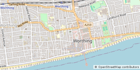 Map of Horsham, West Sussex