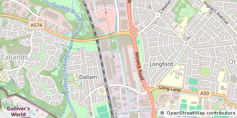 Map of Warrington, Cheshire