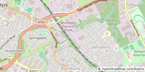 Map of Hamilton, Lanarkshire