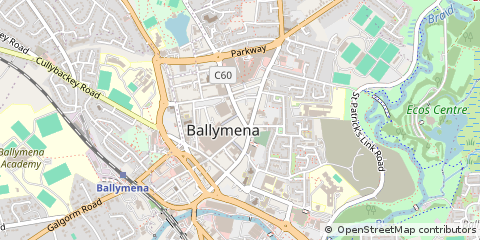 Map of Ballymena, Co Antrim
