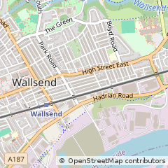 Map of Wallsend, Tyne and Wear