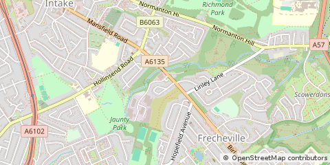 Map of Sheffield, South Yorkshire