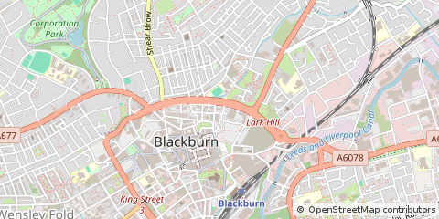 Map of Blackburn, Lancashire