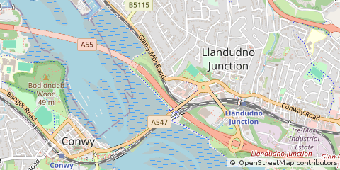 Map of Llandudno Junction, Conwy