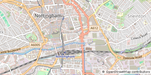 Map of Nottingham, Nottinghamshire