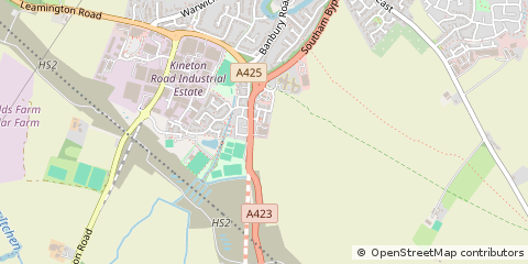 Map of Southam, Warwickshire