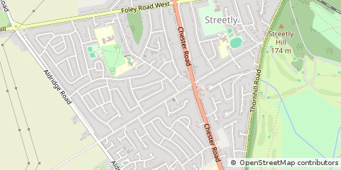 Map of Sutton Coldfield, West Midlands