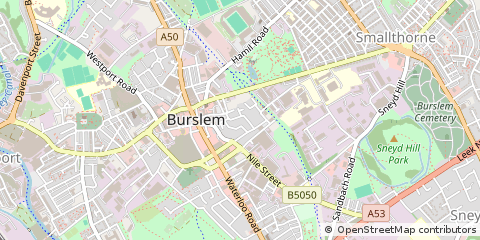 Map of Stoke-on-Trent, Staffordshire