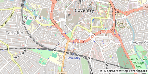 Map of Coventry, West Midlands