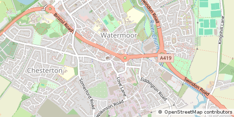 Map of Cirencester, Gloucestershire