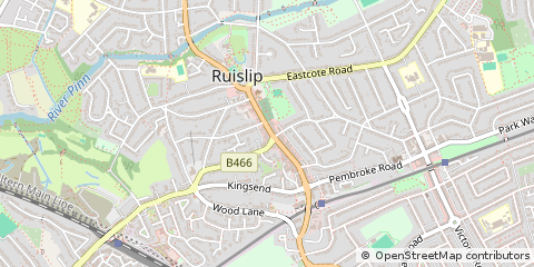 Map of Ruislip, Middlesex