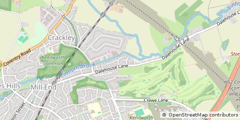 Map of Kenilworth, Warwickshire