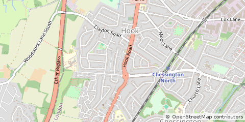 Map of Chessington, Surrey