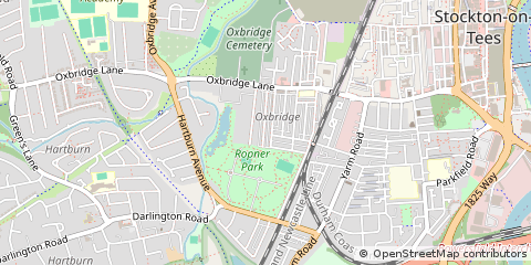 Map of Stockton-on-Tees, Cleveland