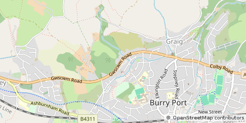 Map of Burry Port, Carmarthenshire