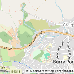 Map of Burry Port, Carmarthenshire