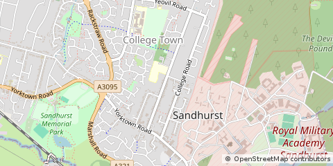 Map of Sandhurst, Berkshire