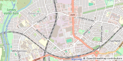 Map of Warrington, Cheshire