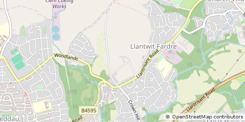 Map of Pontypridd, Rhondda Cynon Taff