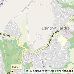 Map of Pontypridd, Rhondda Cynon Taff