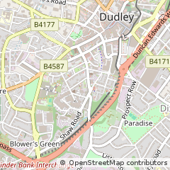 Map of Dudley, West Midlands