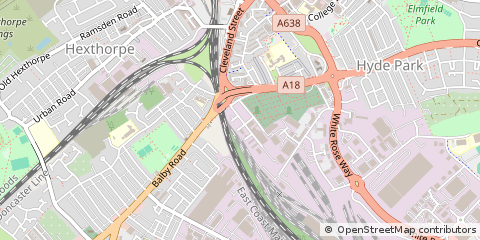 Map of Doncaster, Yorkshire