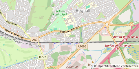 Map of Bathgate, West Lothian