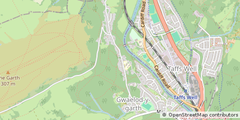 Map of Gwaelod Y Garth, Cardiff