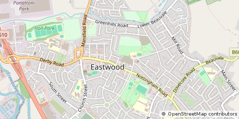 Map of Eastwood, Nottingham
