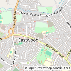 Map of Eastwood, Nottingham