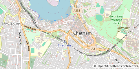 Map of Chatham, Kent