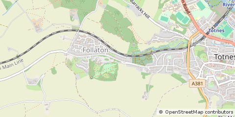 Map of Totnes, Devon