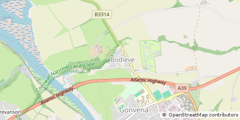 Map of Wadebridge, Cornwall
