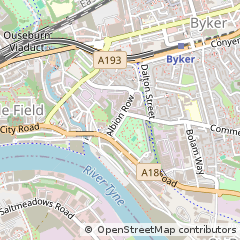 Map of Newcastle Upon Tyne, Tyne and Wear