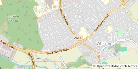 Map of Rotherham, South Yorkshire