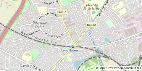 Map of Long Eaton, Nottingham