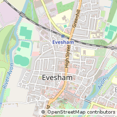 Map of Evesham, Worcestershire