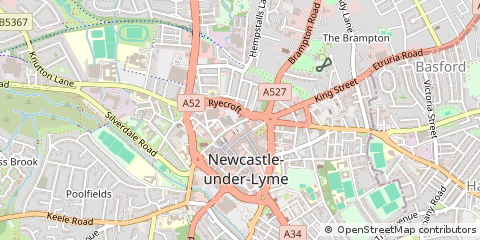 Map of Newcastle, Staffordshire