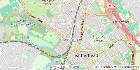 Map of Leatherhead, Surrey