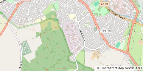 Map of Rugeley, Staffordshire
