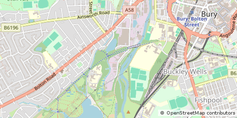 Map of Bury, Lancashire