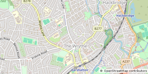 Map of Carshalton, Surrey