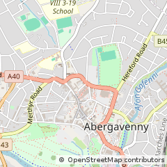 Map of Abergavenny, Monmouthshire