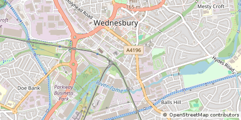 Map of Wednesbury, West Midlands