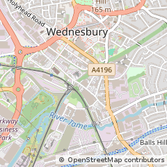 Map of Wednesbury, West Midlands