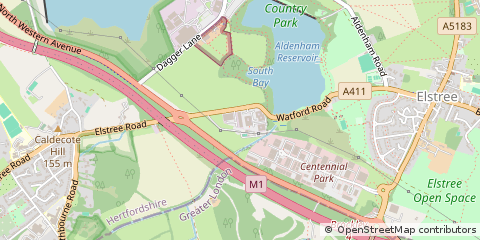 Map of Elstree, Hertfordshire